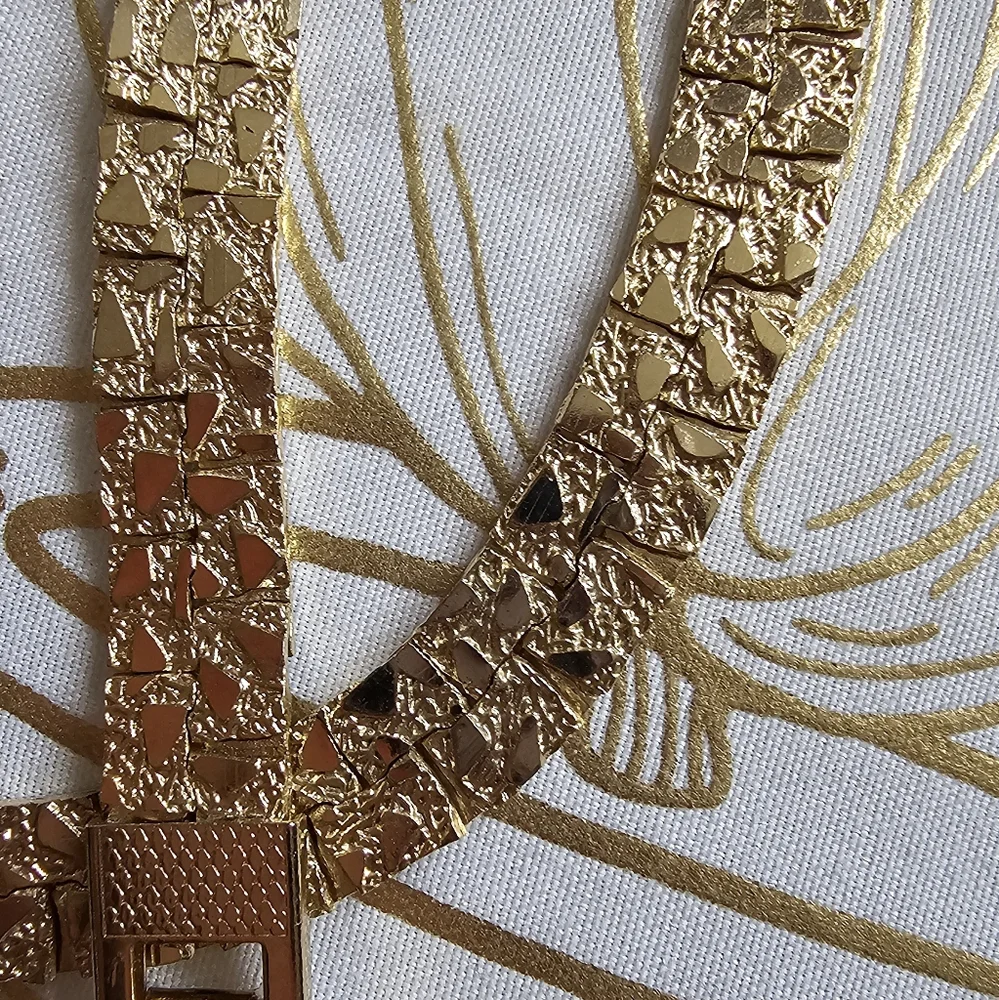 Vintage Necklace. Pale Goldtone Nugget Design. Korea - Picture 8 of 9